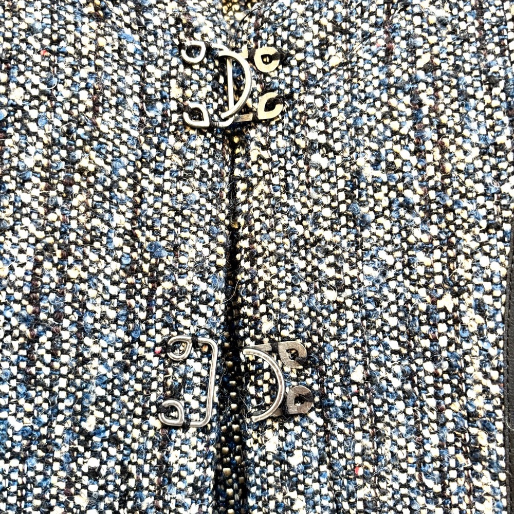 Willi Smith Tweed Blazer Size Large Black Cream Sophisticated Office Stretch - Picture 6 of 14